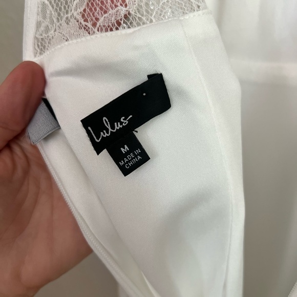 NWOT Romantic Inclinations White Lace Backless Wide-Leg Jumpsuit - Picture 9 of 9